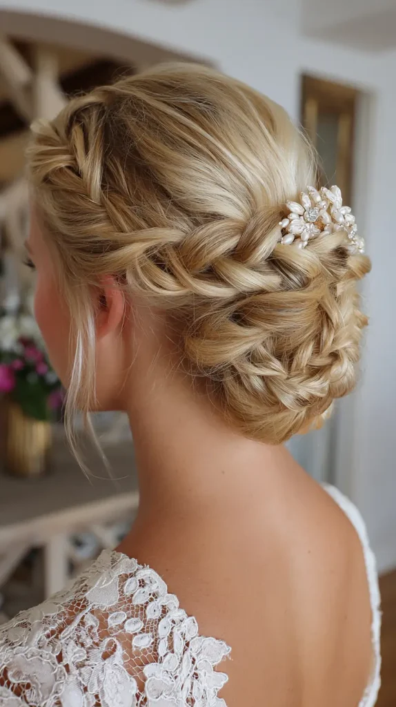 Braided Crown with Low Bun
