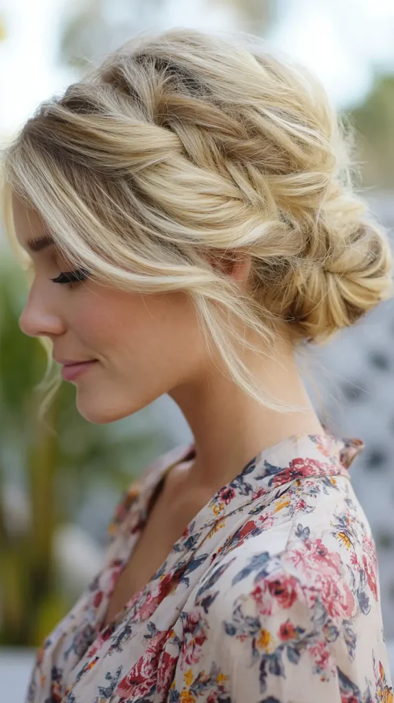 Braided Crown with Low Bun