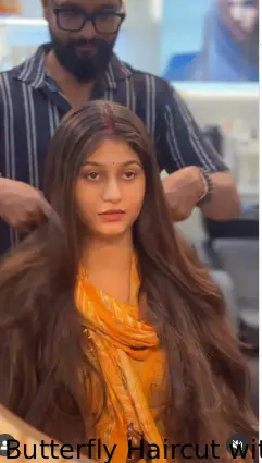 Butterfly Haircut with Side Part