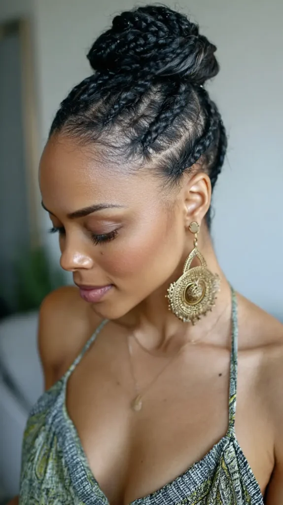 Cornrow Braided Bun