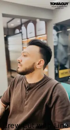 Crew Cut with Line Design