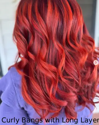 Curly Bangs with Long Layers