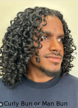 Curly Bun or Man Bun