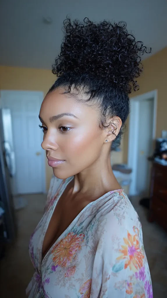 Curly High Bun