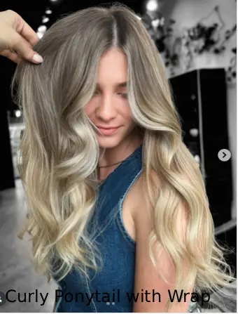 Curly Ponytail with Wrap