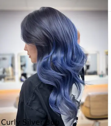 Curly Silver Bob