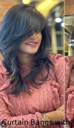 Curtain Bangs with Face-Framing Layers