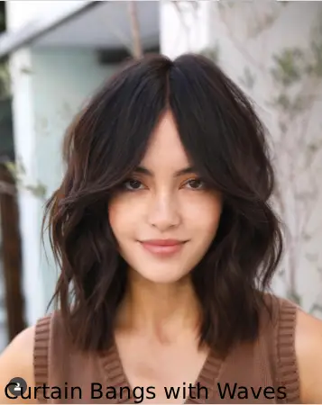 Curtain Bangs with Waves