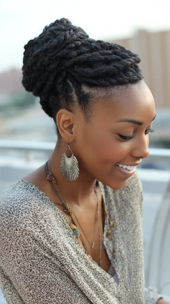 Flat Twists into a High Bun