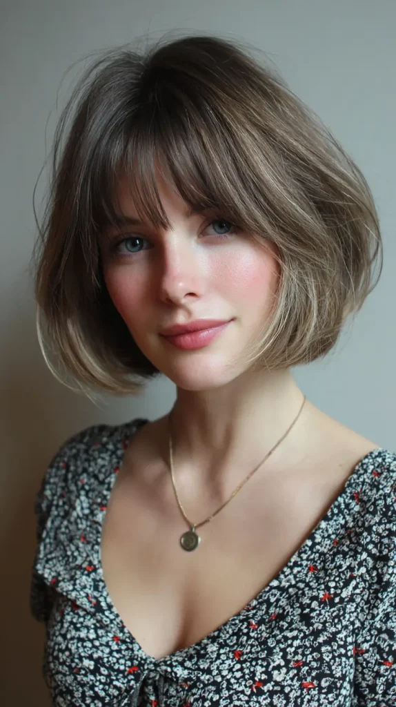 French Bob with Balayage for Thin Hair