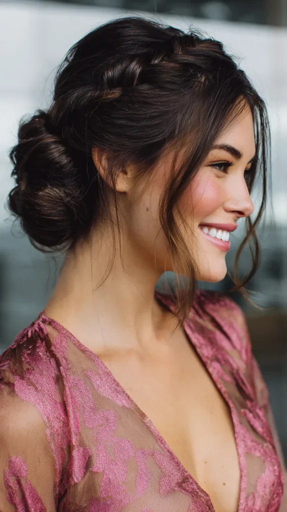 French Braided Low Bun
