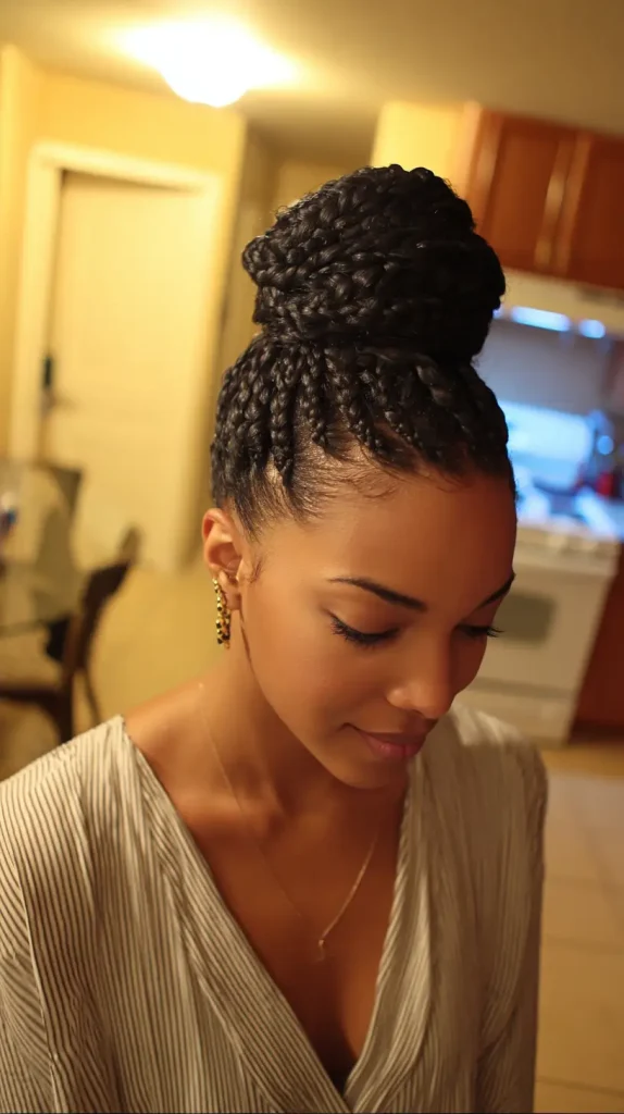 High Bun with Braids