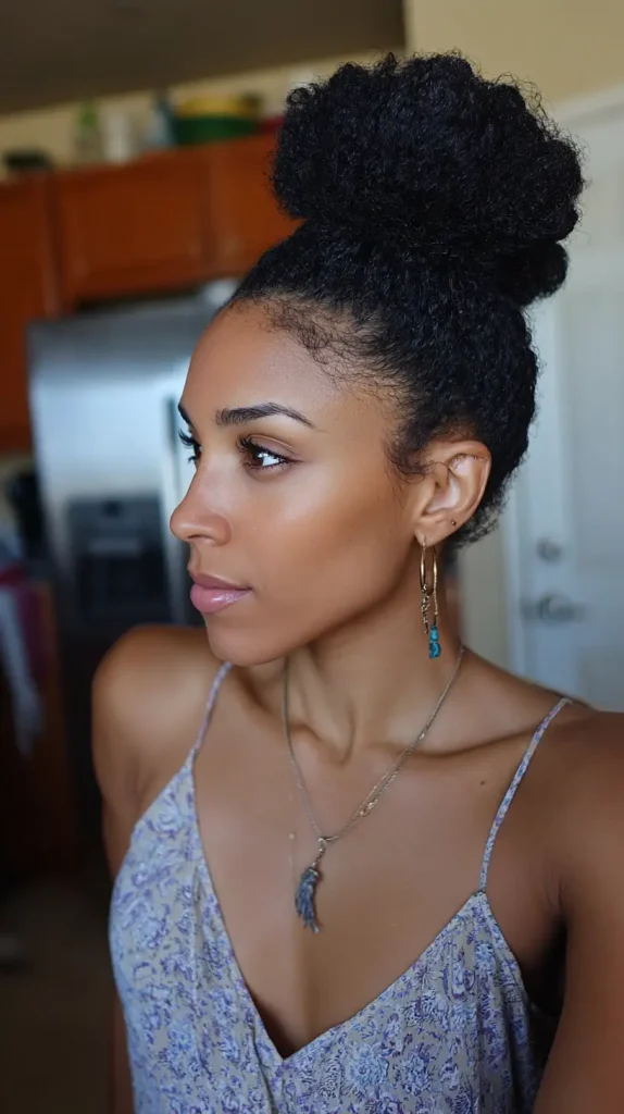 High Bun with Laid Edges