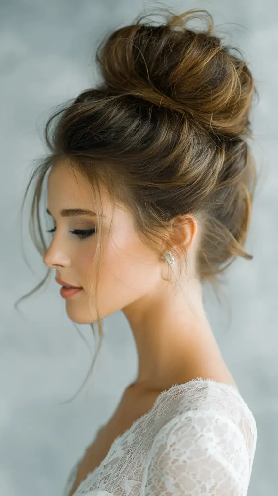 High Bun with Natural Texture