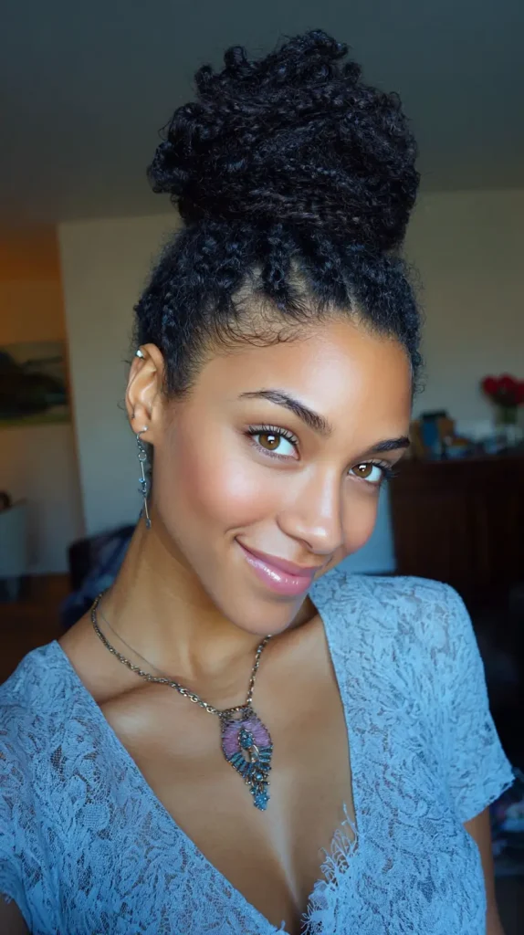 High Bun with Twist-Outs