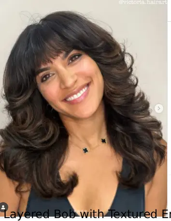 Layered Bob with Textured Ends