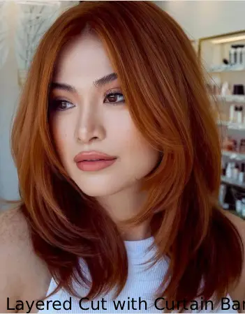 Layered Cut with Curtain Bangs