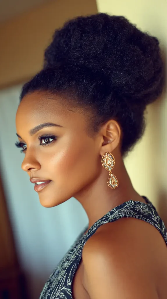 Low Afro Puff Bun