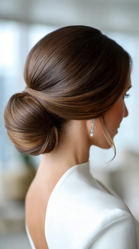 Low Bun with Floral Accents