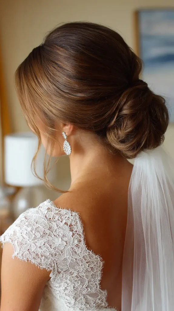 Low Bun with a Veil