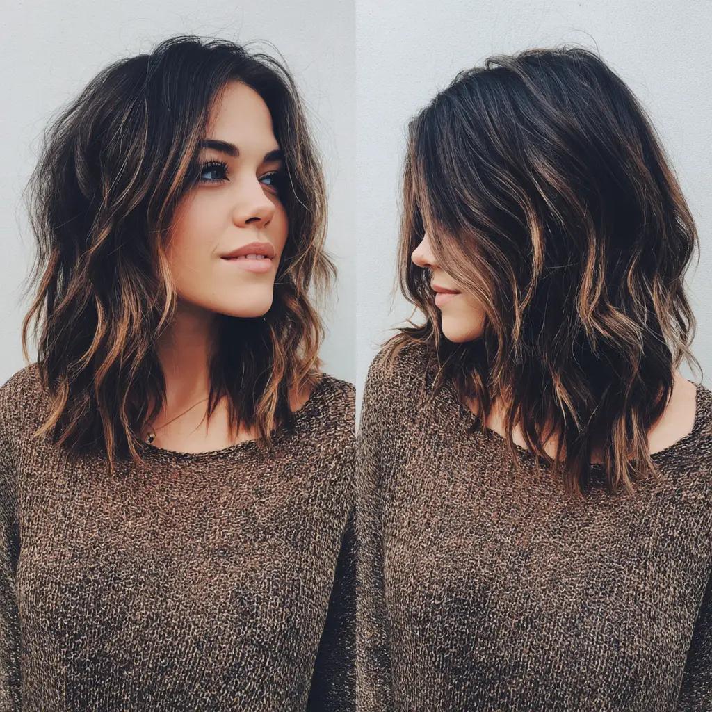Messy Wavy Lob