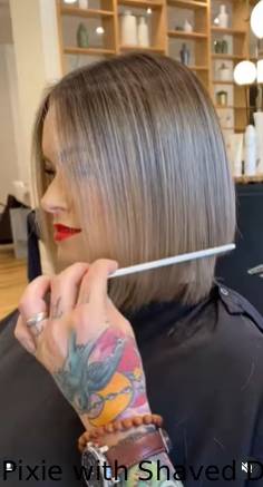 Pixie with Shaved Designs