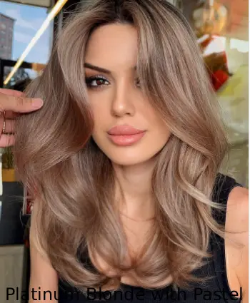 Platinum Blonde with Pastel Highlights