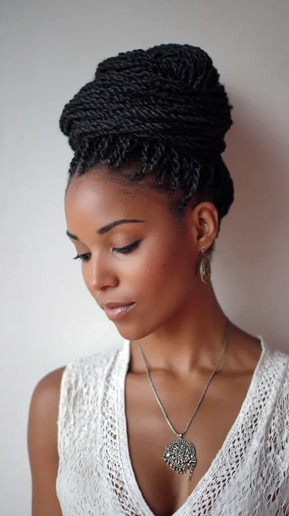 Senegalese Twists Bun