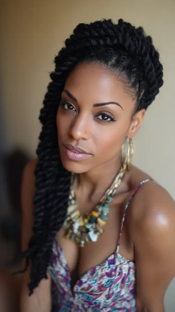 Shoulder-Length Cuban Twists