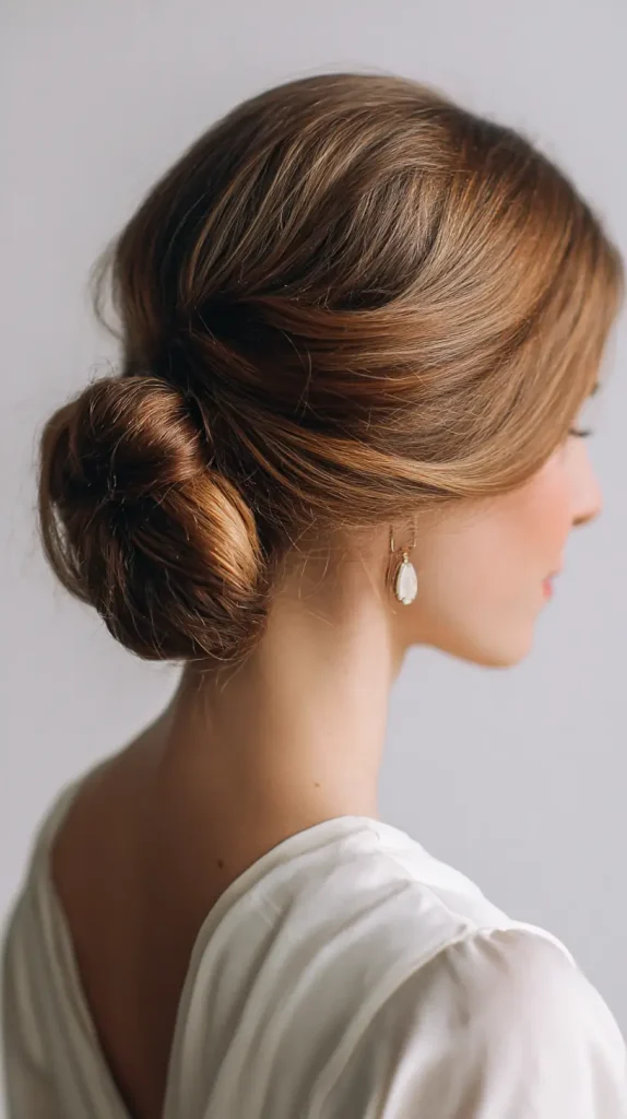 Side-Part Low Bun