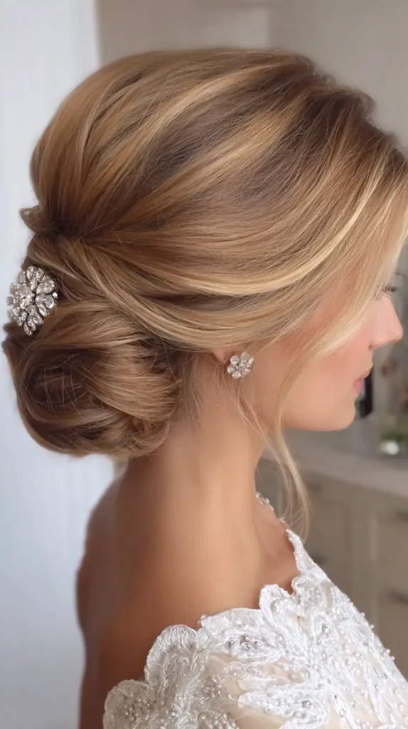 Side-Part Low Bun