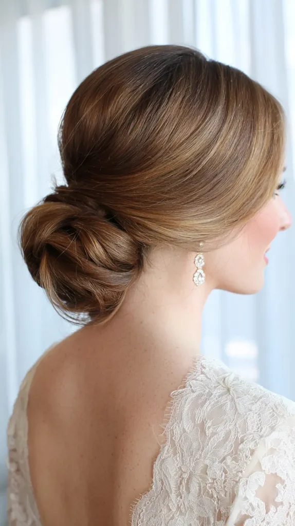 Side-Parted Low Bun