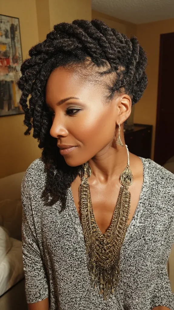 Side-Parted Mini Twists