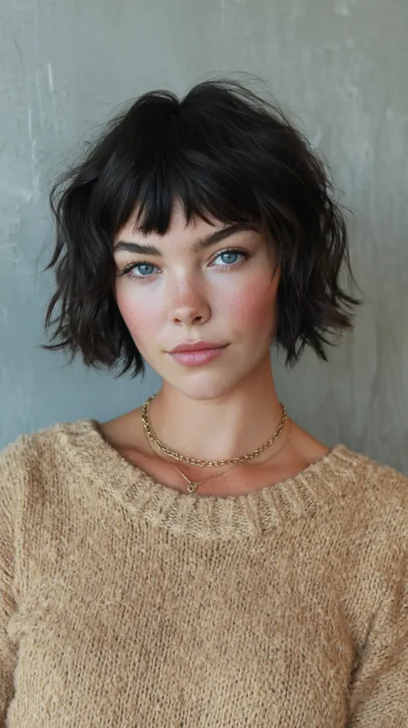 Textured French Bob with Tousled Waves