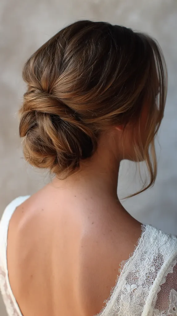 Textured Natural Low Bun