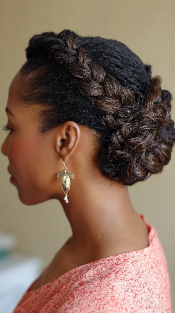 Twisted Bun with Natural Hair