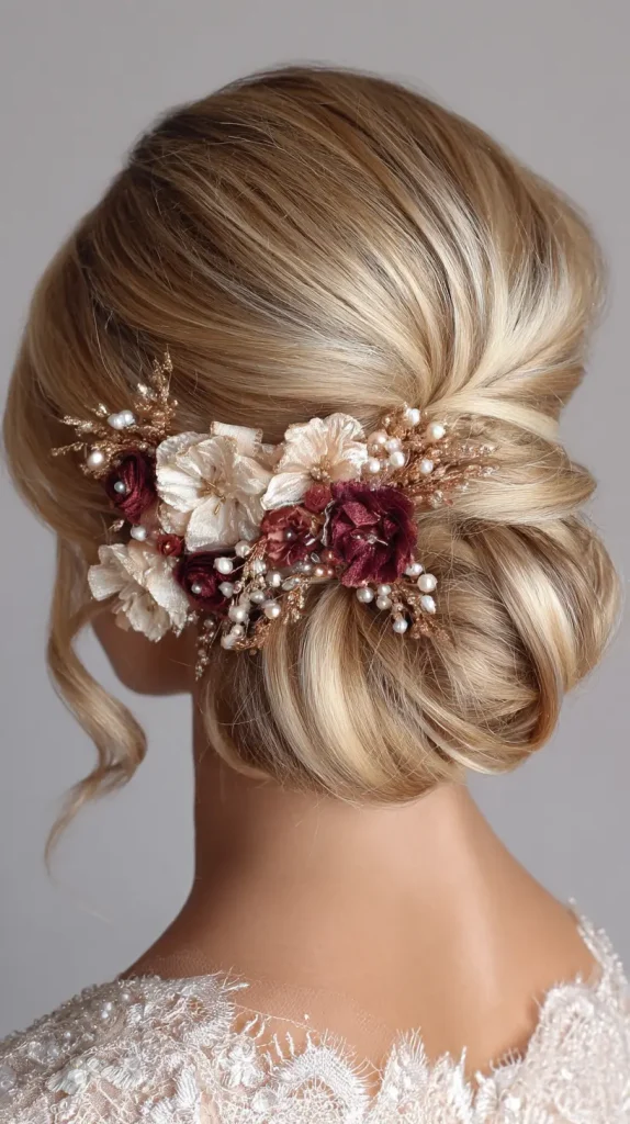 Floral Embellished Low Bun