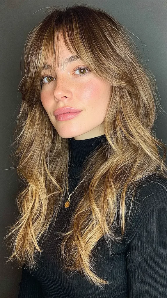 Glam Waves with Curtain Bangs