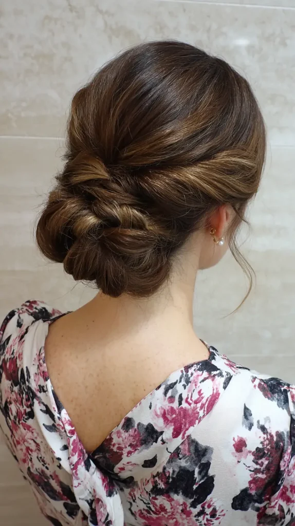 Low Bun with Twists