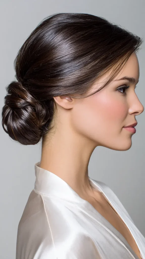 Side-Part Sleek Bun