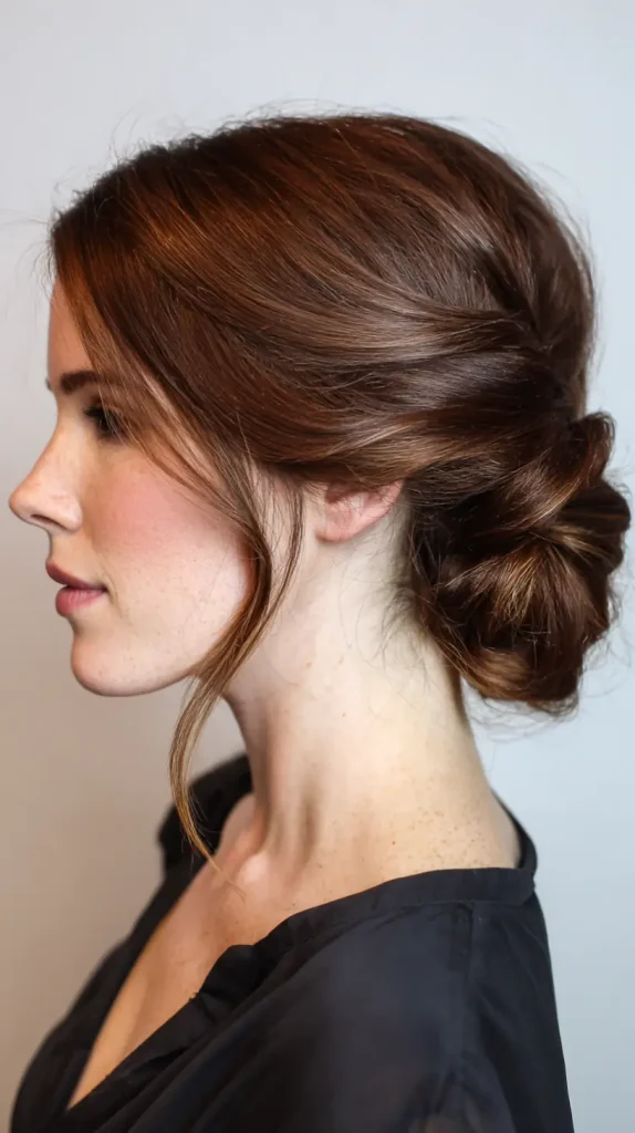 Side-Swept Low Bun