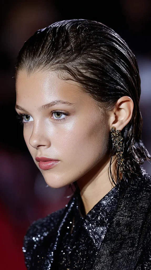 Slicked-Back Wet Look