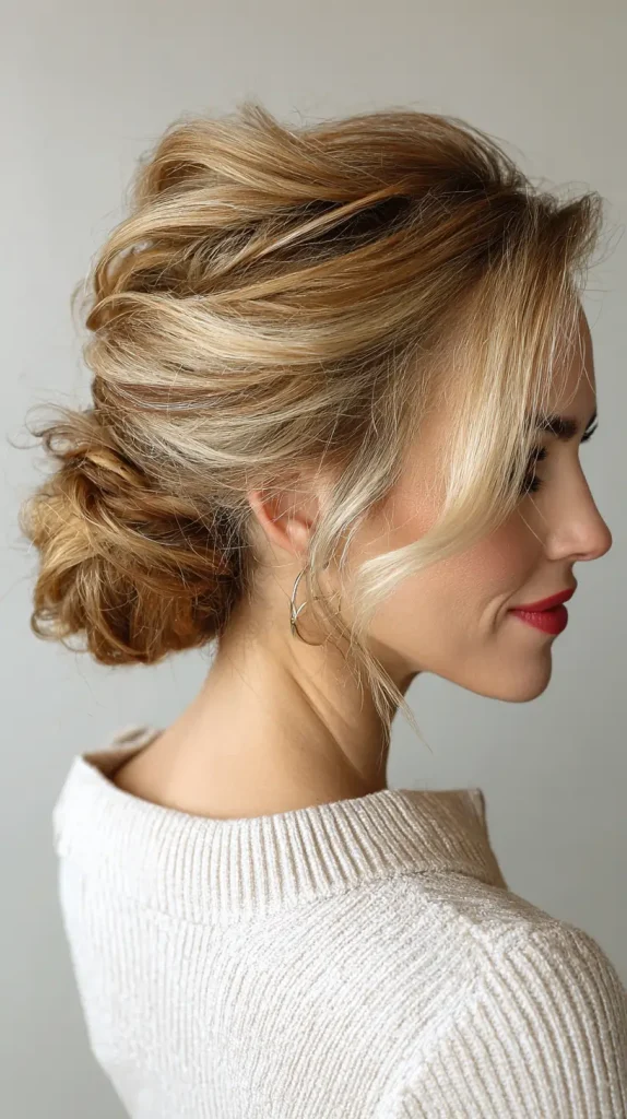 Textured Low Bun with Volume